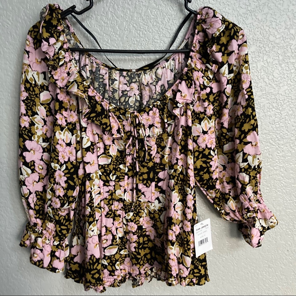 NWT Free People Sweet Memories Floral Smocked Top